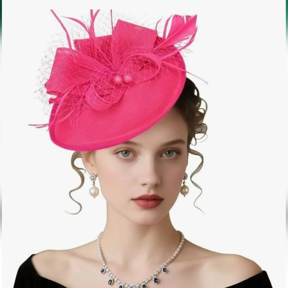NEW! Hot Pink Kentucky Derby Fascinator Hat - Picture 1 of 3